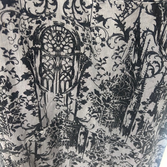 NWT Disturbia Thorned Flocked Chiffon Castle Print Frill Neck Maxi Dress 12 - Picture 9 of 12